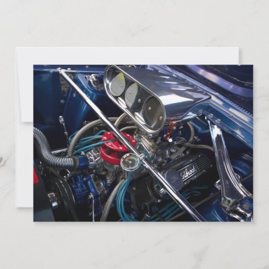 Beautiful Car Engine Invitation (Front)