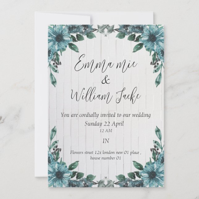 Beautiful Card wedding invitation  (Front)