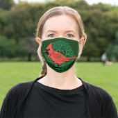 Beautiful Cardinal Bird Adult Cloth Face Mask (Outside)