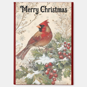 Beautiful Cardinal Christmas Magnet