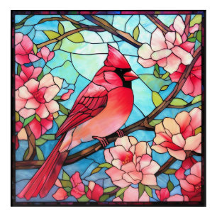 Beautiful Cardinal Stained Glass Image Acrylic Print