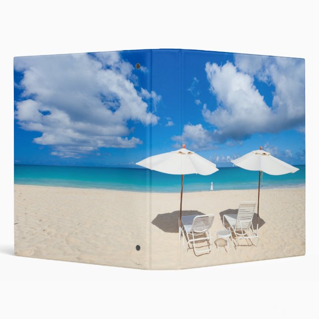 Beautiful Caribbean beach 3 Ring Binder (Background)