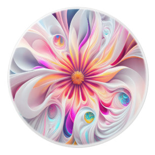 Beautiful Carnival Colors Fractal Ceramic Knob