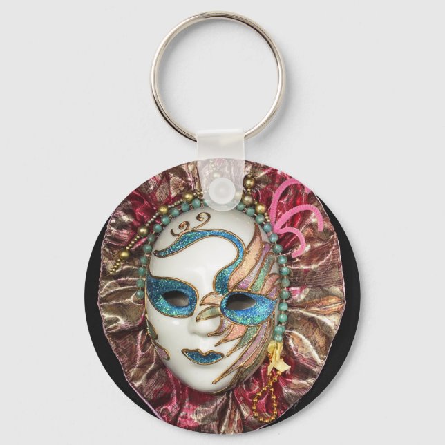 Beautiful Carnival Mask Keychain (Front)