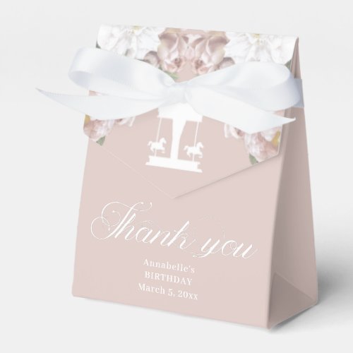 Beautiful Carousel Floral Soft Pink Favor Boxes