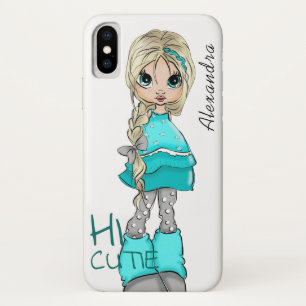 Beautiful Cartoon style Girl iPhone X Case