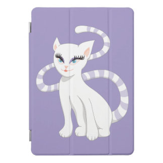 Beautiful Cartoon White Cat iPad Pro Cover