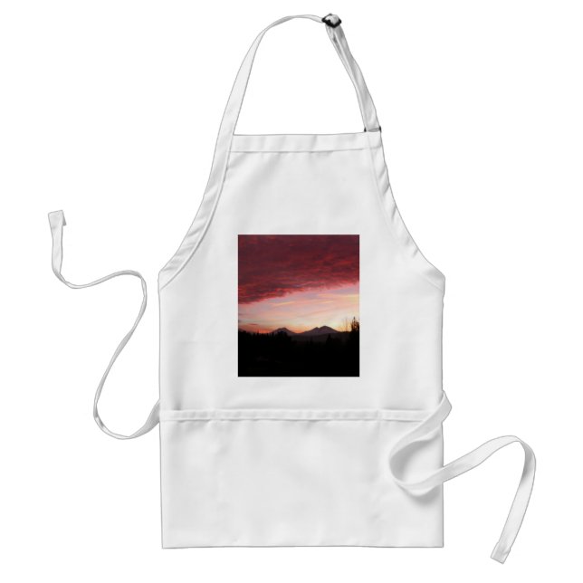 Beautiful Cascade Sunset Adult Apron (Front)