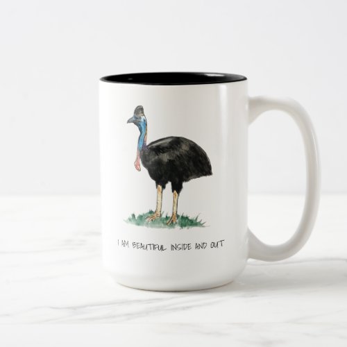 Beautiful Cassowary Two_Tone Coffee Mug