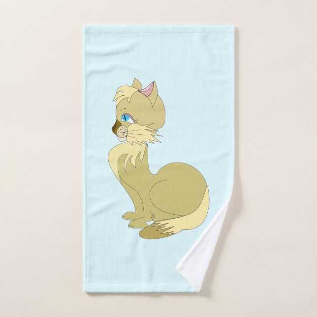 Beautiful Cat Bath Towel Set - Customizable (Hand Towel)