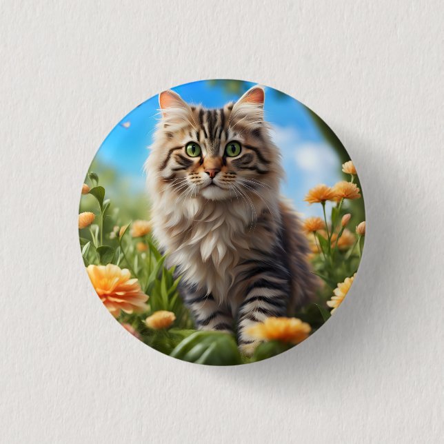 Beautiful cat beautiful garden button (Front)