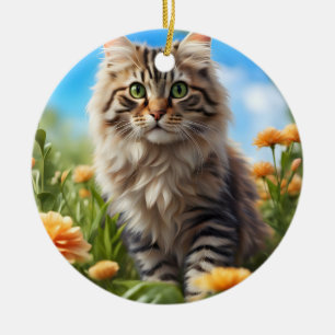Beautiful cat beautiful garden ceramic ornament
