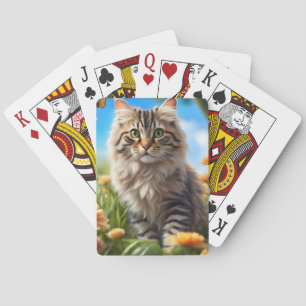 Beautiful cat beautiful garden poker cards