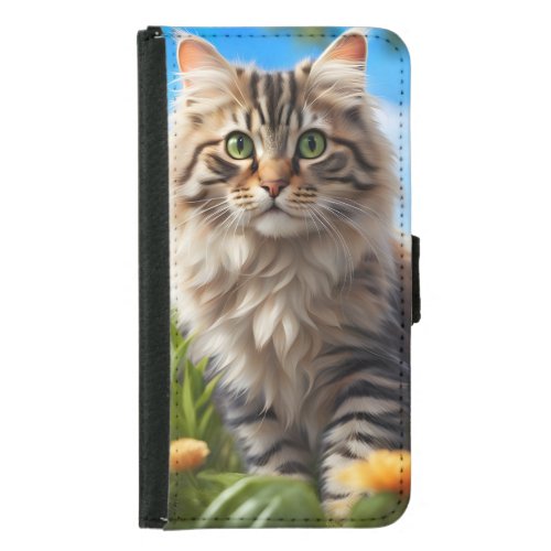 Beautiful cat beautiful garden samsung galaxy s5 wallet case