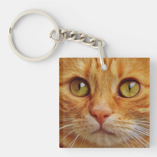 Beautiful cat custom photo keychain