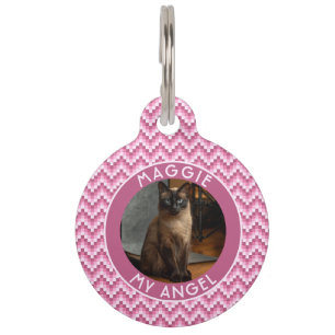 Beautiful Cat Dad Gift Chevron Pet ID Tag