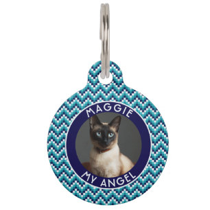 Beautiful Cat Dad Gift Chevron Symmetry Pet ID Tag