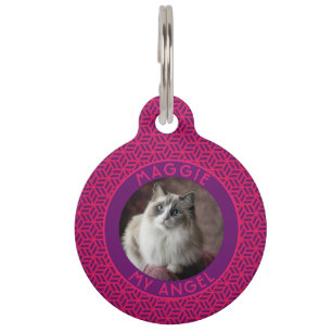 Beautiful Cat Dad Gift Hexagon Pet ID Tag