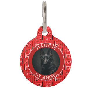 Beautiful Cat Dad Gift Tribal Motif Pet ID Tag