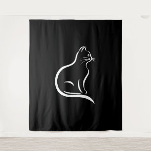 Beautiful cat drawing for animal lovers. tapestry