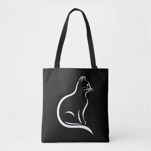 Beautiful cat drawing for animal lovers tote bag