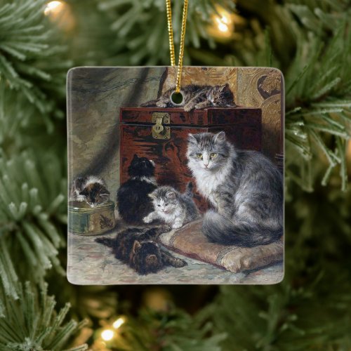 Beautiful Cat Family  H Ronner_Knip  Ornament 