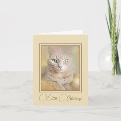 Beautiful Cat Happy Easter Greeting Card