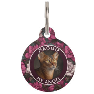 Beautiful Cat Lover Present Gardenias Print Pet ID Tag