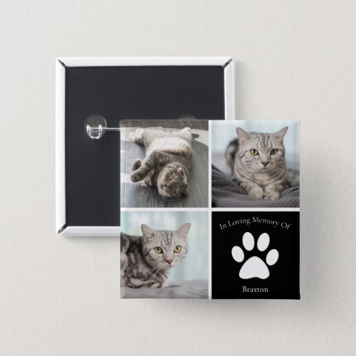 Beautiful Cat Memorial Custom Pet Photo Keepsake Button