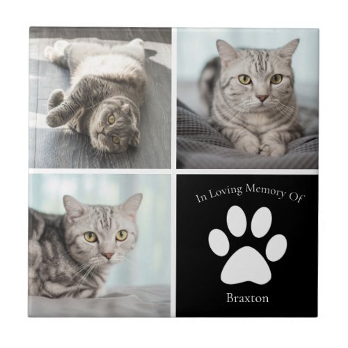 Beautiful Cat Memorial Custom Pet Photo Keepsake Ceramic Tile