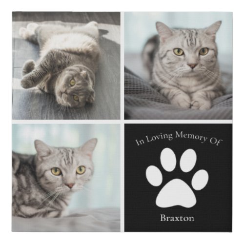 Beautiful Cat Memorial Custom Pet Photo Keepsake Faux Canvas Print