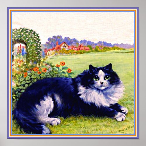 Beautiful Cat named Peter Louis Wain famous Pet Poster
