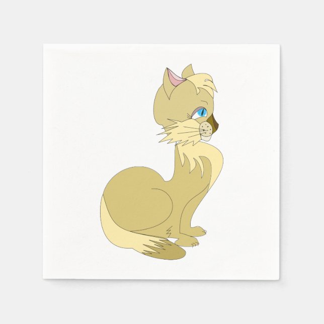 Beautiful Cat Napkins - Customizable (Front)