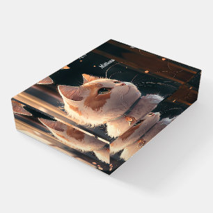 Beautiful Cat or Upload Your Cat's Image & Name Paperweight