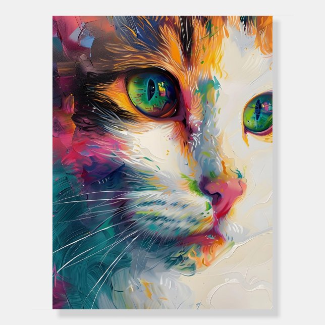 Beautiful cat painting  foam board (Front)