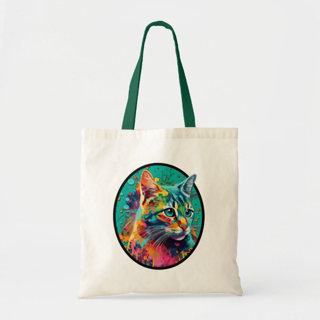 Beautiful Cat Painting Tote Bag (Front)