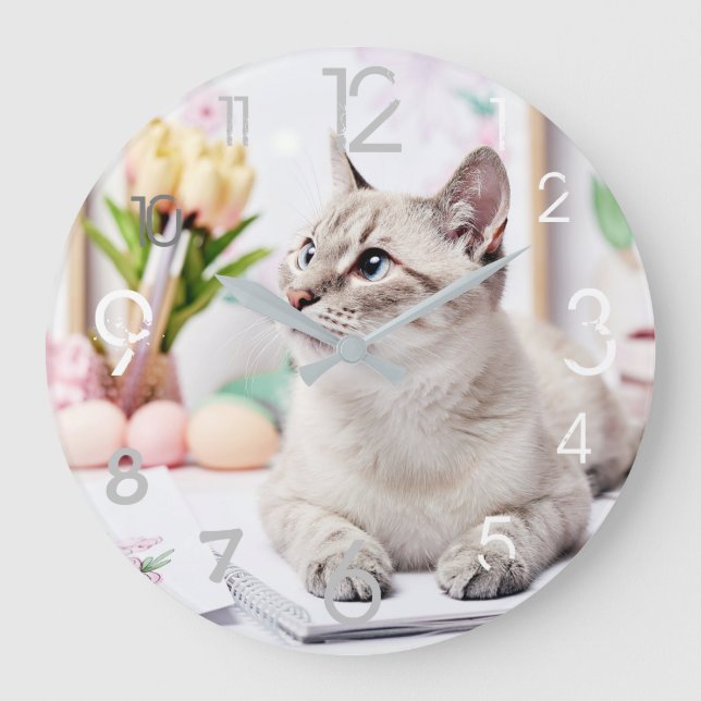 Beautiful Cat Painting Wall Clock (Front)