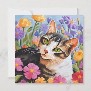 Beautiful cat with flowers