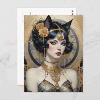 Beautiful catgirl, Postcrossing