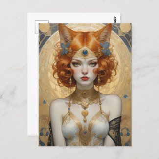 Beautiful catgirl, Postcrossing