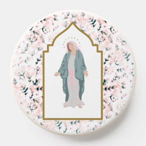 Beautiful Catholic Blessed Mother Floral PopSocket
