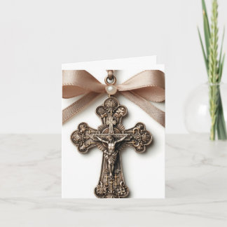 Beautiful Catholic Christian Cross Crucifix  Card