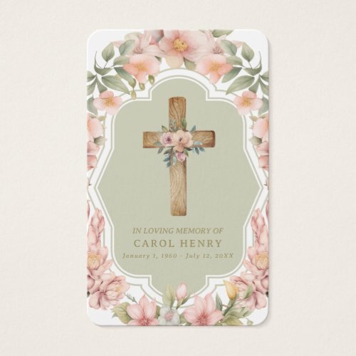 Beautiful Catholic In Memory Hail Mary Prayer Card