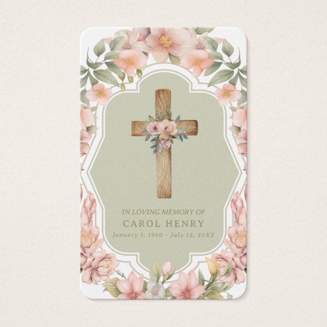 Beautiful Catholic In Memory Hail Mary Prayer Card (Front)