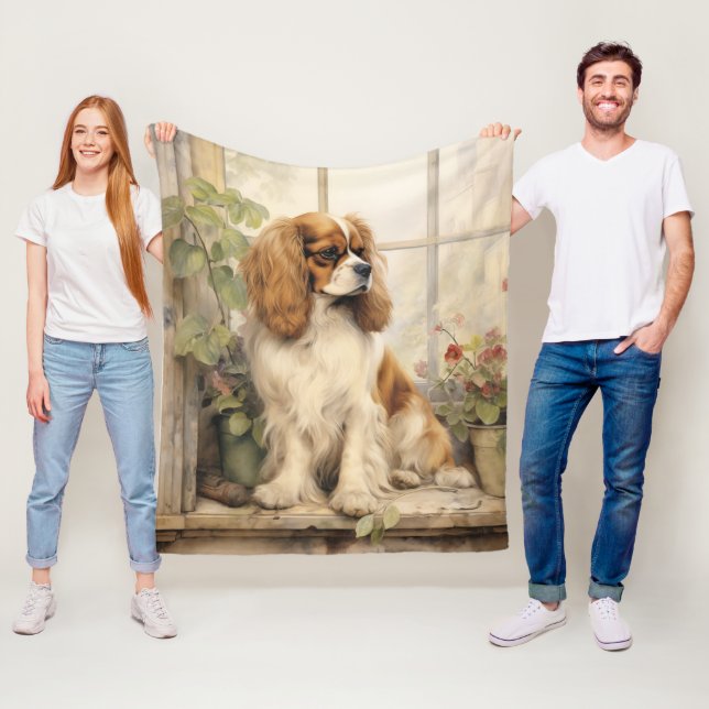 Beautiful Cavalier – Gentle & Devoted Fleece Blanket (In Situ)