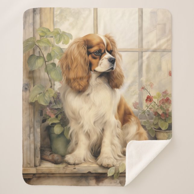 Beautiful Cavalier – Gentle & Loving Sherpa Blanket (Front)