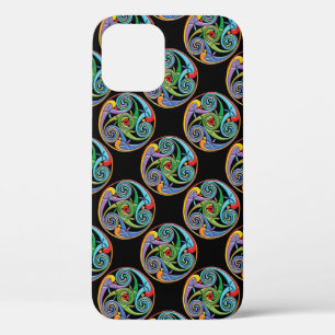 Beautiful Celtic Mandala with Colorful Swirls iPhone 12 Case