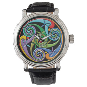 Beautiful Celtic Mandala with Colorful Swirls Watch