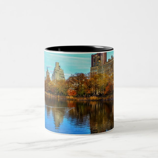 Beautiful Central Park NYC Landscape Two-Tone Coffee Mug (Center)