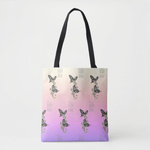 Beautiful Ceylon Rose Endangered Butterfly Tote Bag